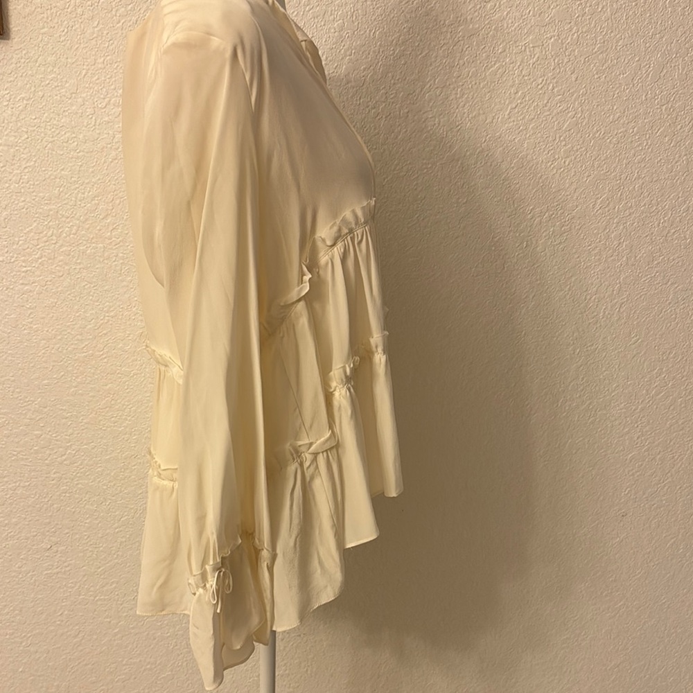 Alexis Cream Relaxed Ruffled Blouse - Picture 7 of 13